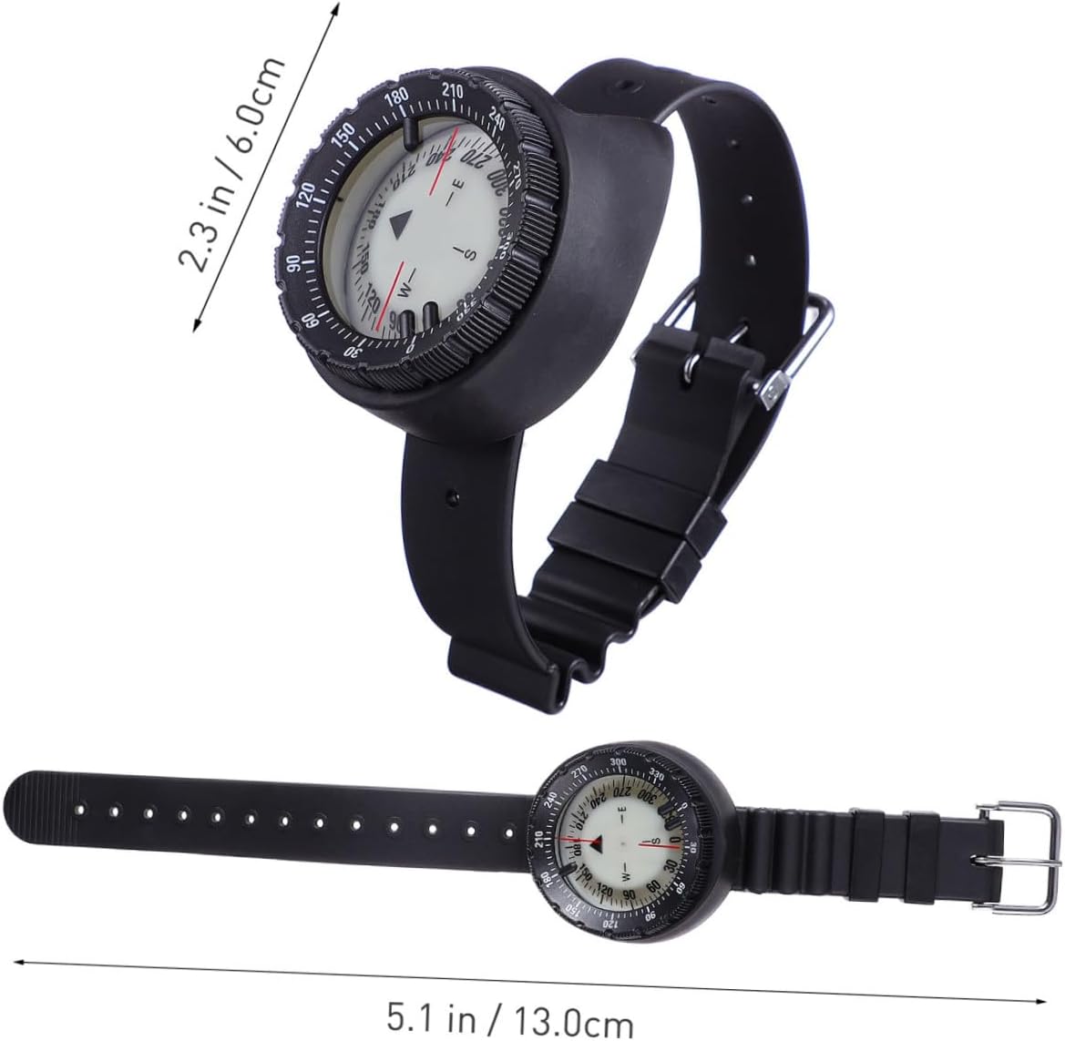 Waterproof Luminous Wristband Compass Mini Outdoor Watch Compass for Hiking Diving Camping Sports