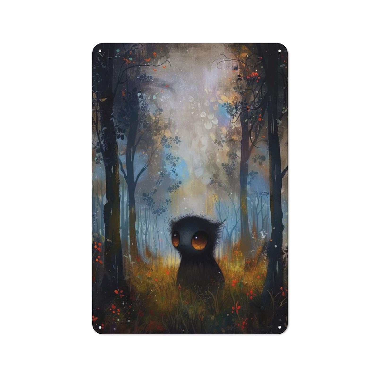 Junmoney Enchanted Forest Metal Plaque 30X20cm With For Pub Or Café, Retro Decor, For Pub Decor Enthusiasts Refreshing A Room In Autumn