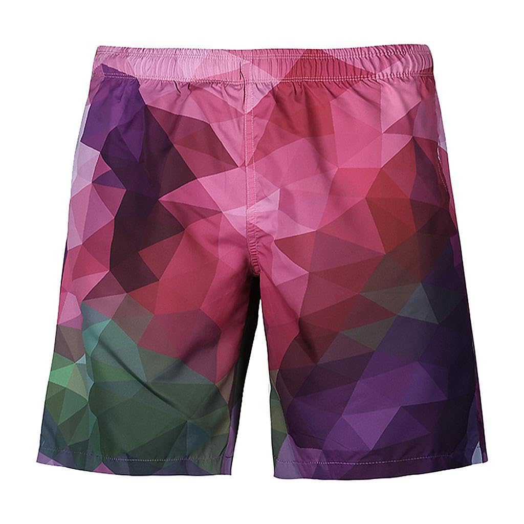 Men 3D Graphic Casual Shorts Board Pants Beachwear Swim Trunk Geometric S
