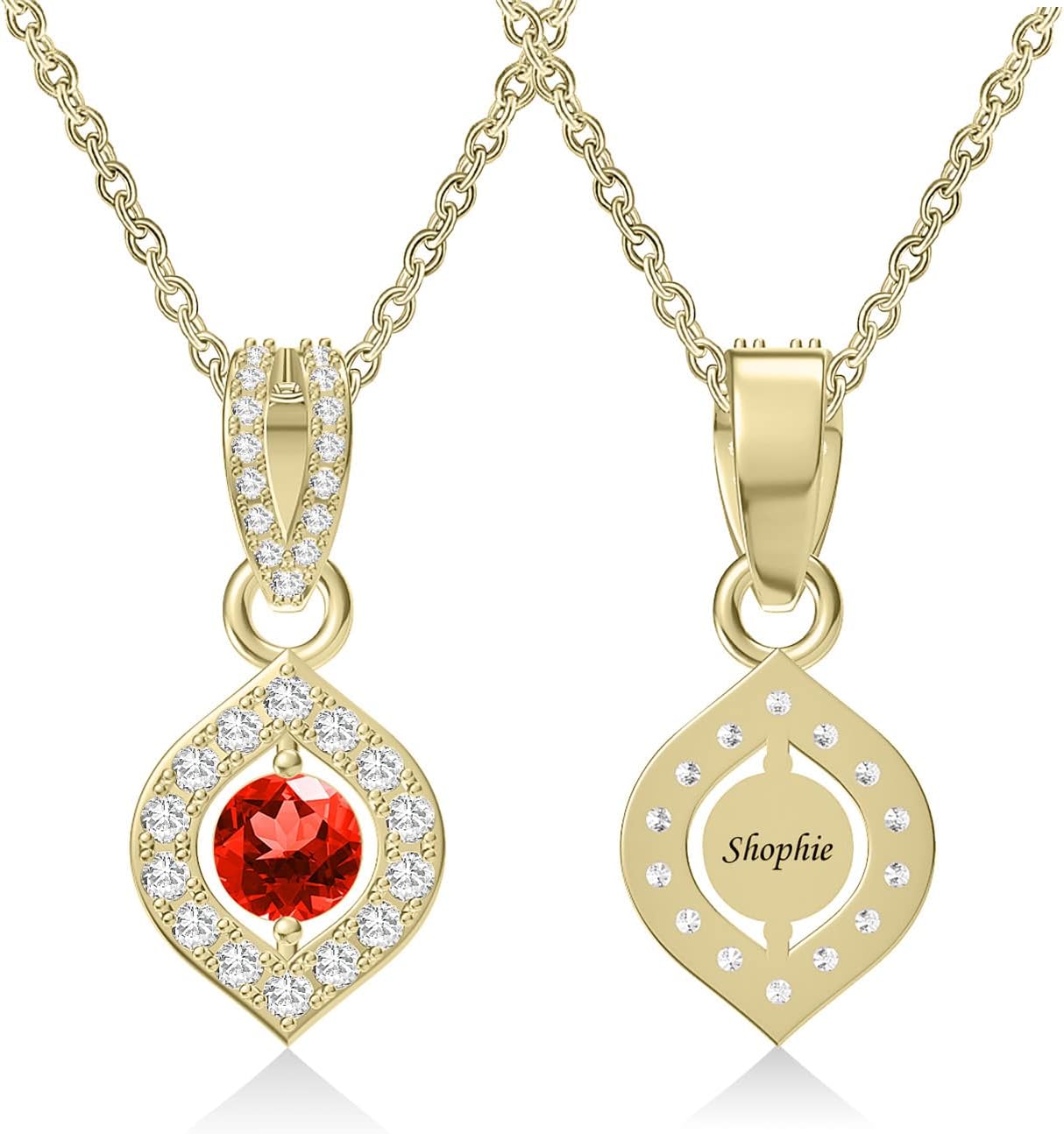 Personalized Sterling Silver Mothers Necklace with 1-6 Simulated Birthstones Names Custom Dual Side Family Pendent Necklace for Women Christmas Gifts for Mom Grandma