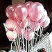 AnnoDeel 100 Pcs 10" Latex Pink Balloons, Pure Pearl Helium Wedding Decorations Birthday Party Decorations Balloons