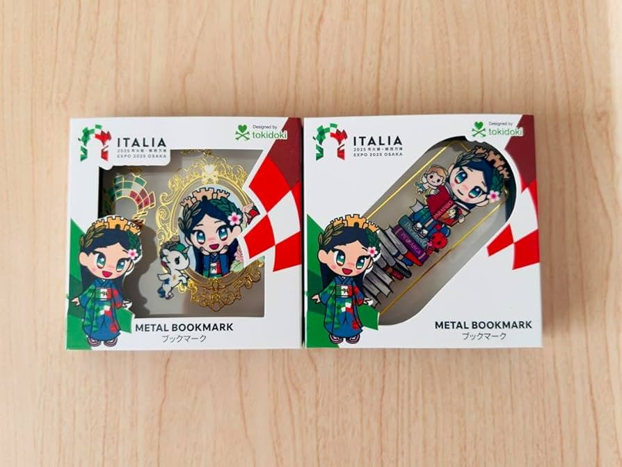 大阪万博　イタリア　パビリオン　イタリアちゃん　ブックマーク Amazon.co.jp: 大阪万博 イタリア館 イタリアちゃん ブックマーク 2種