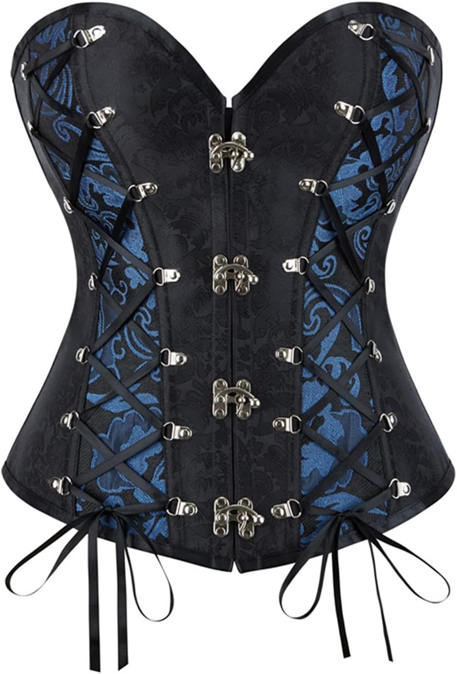 Floral Lingerie Corset With Chain Detailing Breathable Polyester Waist Trainer For Victorian Retro Costume Parties