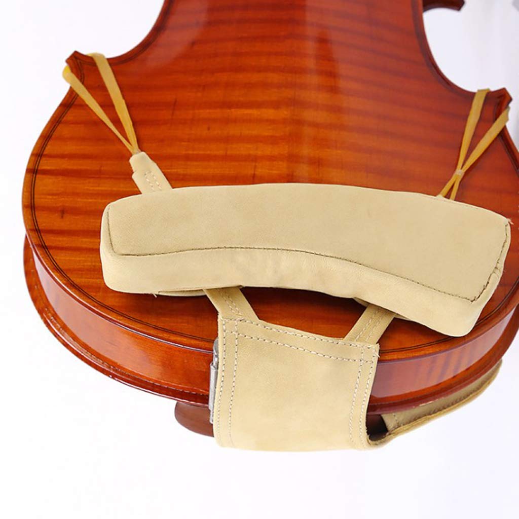 B Baosity Violine Schulterstütze Kinnstütze aus PU Leder für 1/8 1/16 1/2 1/4 3/4 4/4 Violine Geige Zubehör - Braun