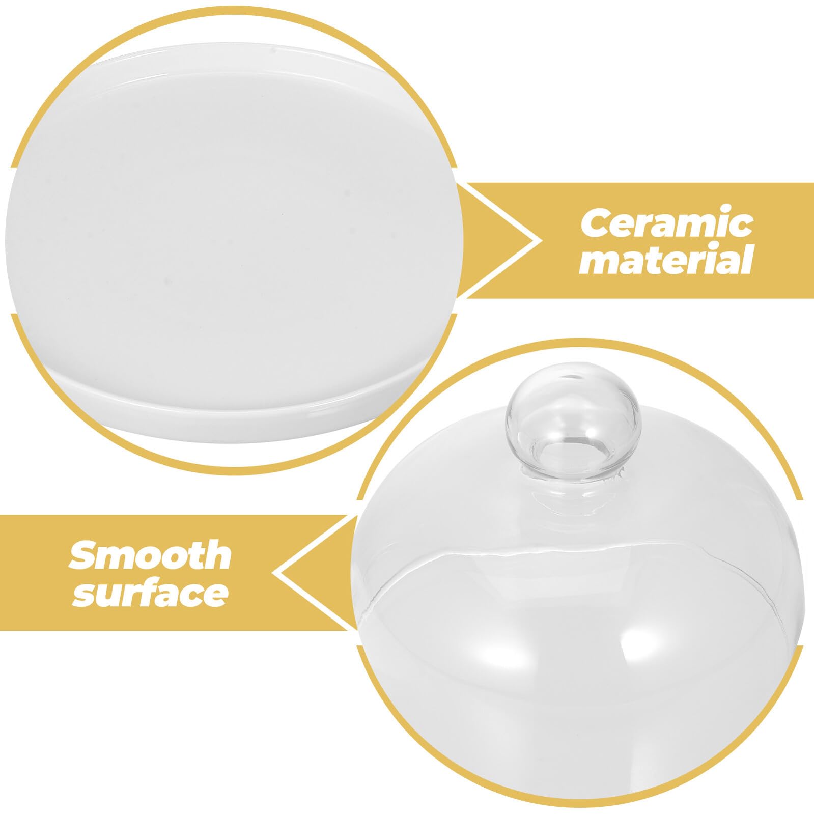Ipetboom Plato para Tartas Casero con Tapa de Cristal y Base de Cerámica