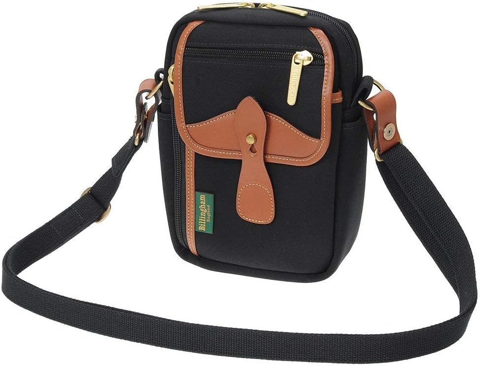Billingham Airline Stowaway Camera and Travel Pouch (Black Canvas/Tan Leather)