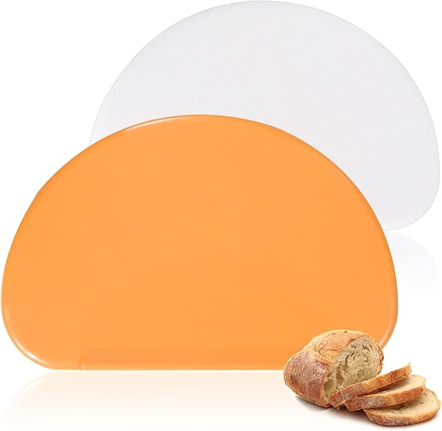Redamacy Dough Scraper, 2 Pcs Pastry Scraper, Multipurpose Pastry Scraper Nonstick, Baking Accessories, Kitchen Cooking Utensils - Smooth, Lightweight, Durable Plastic (White, Orange)