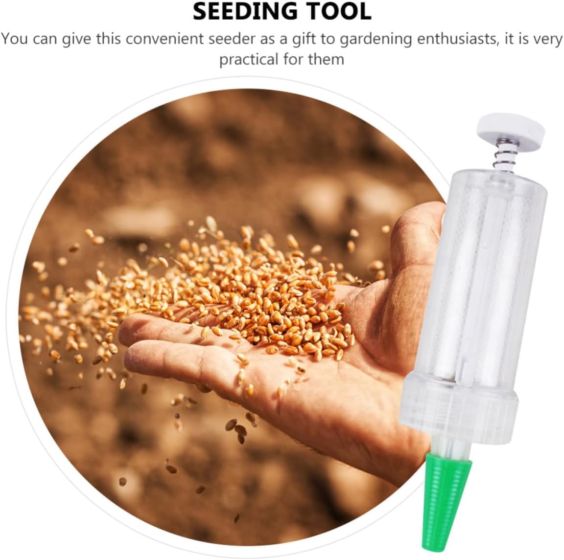 Portable Seed Planter Tool for Gardening, Plastic Easy Control Spreader image 3