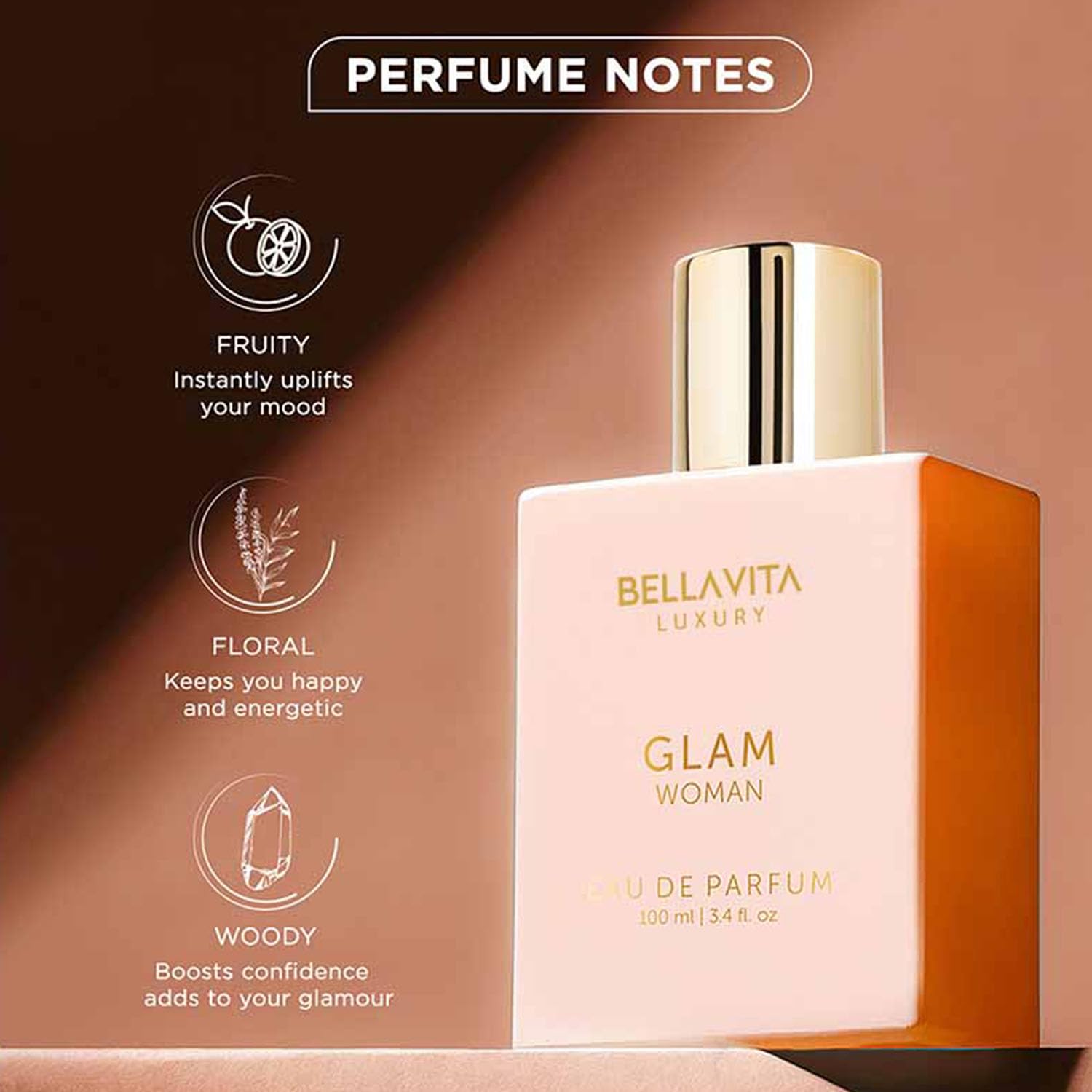 Bella Vita Luxury Women's Gift Set - Date Woman & GLAM Perfume for Women's | Pink Pepper, Red Fruit & Jasmine | Fruity & Spicy Long Lasting Perfume | 2 * 100 ML - Image 3