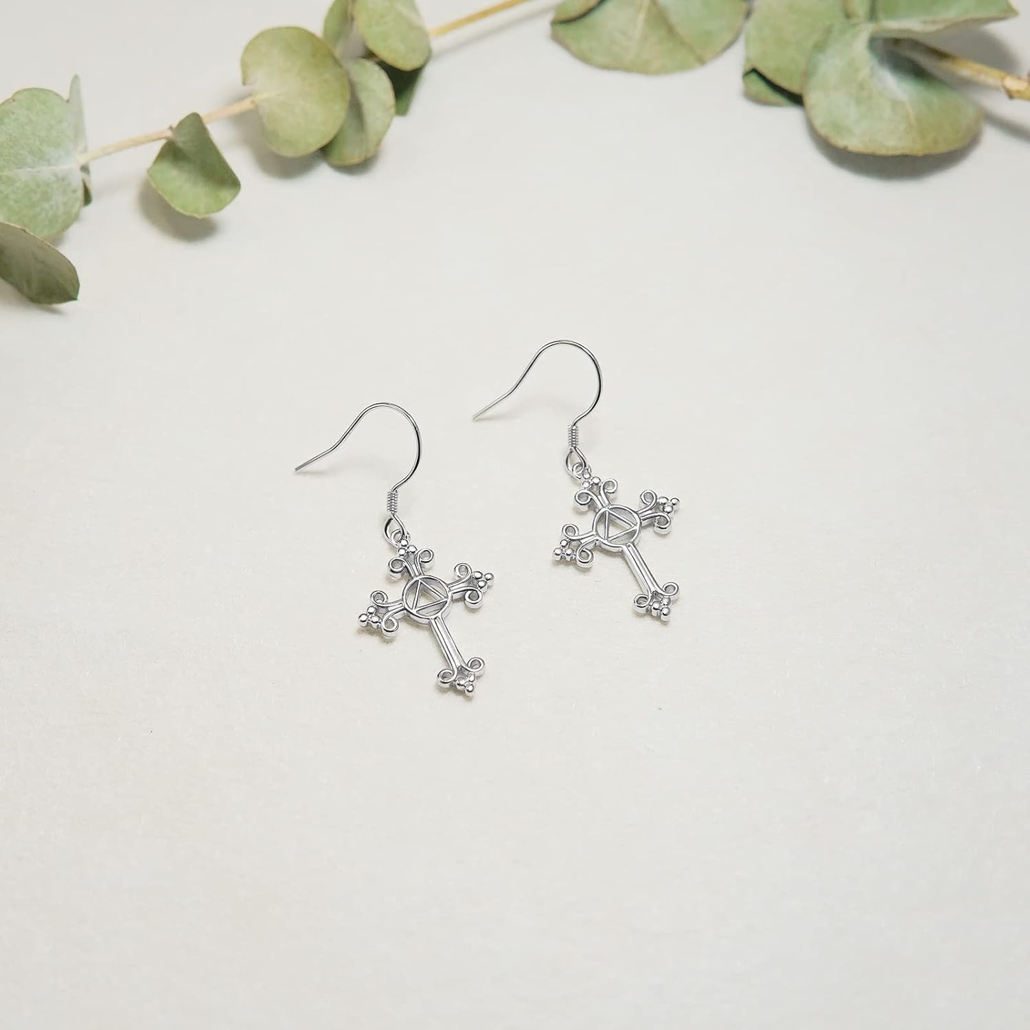Sobriety Gift 925 Sterling Silver Alcoholics/Narcotics Anonymous Earrings AA/NA Recovery Symbol Sobriety Alcoholics/Narcotics Anonymous Gifts for Women Men