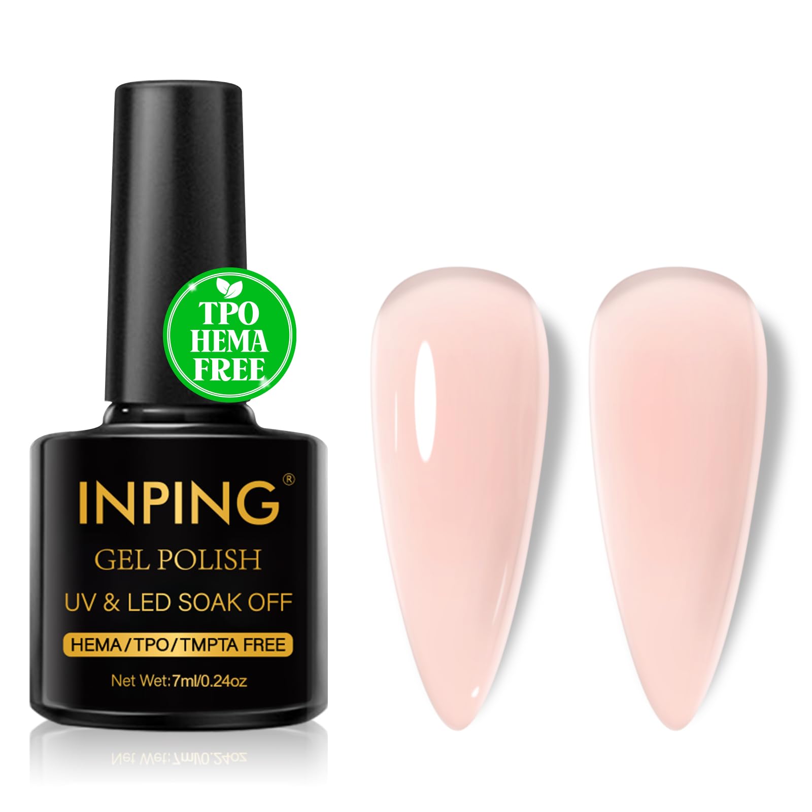 INPING Pintauñas Semipermanentes, TPO-FREE HEMA-FREE, Crystal Jelly Rose Esmaltes Semipermanentes de Uñas en Gel UV LED Gel Nail Polis Uñas Diy Manicura Nail Art Set, 7 ML — view 12