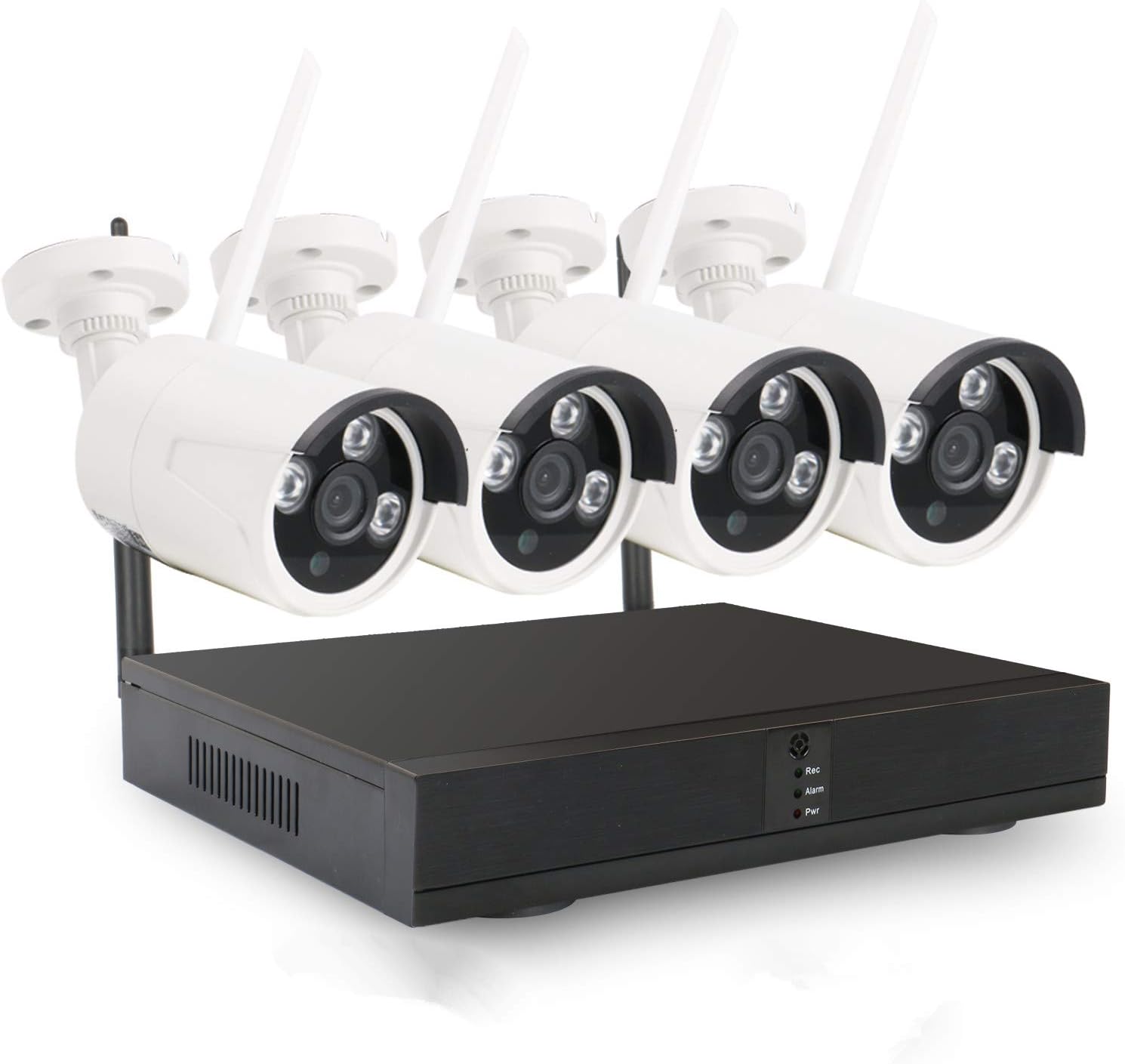 Flash Deals - 50% OFF Anspo 1080P HD Video Wireless Security Camera System, 4CH NVR with 4PCS Outdoor IP66 Waterproof White WiFi Surveillance CCTV Cameras with Night Vision