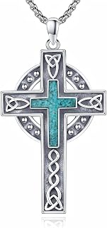 Cross Necklace 925 Sterling Silver Cross Religious Pendant Jewelry Gifts for Women Men