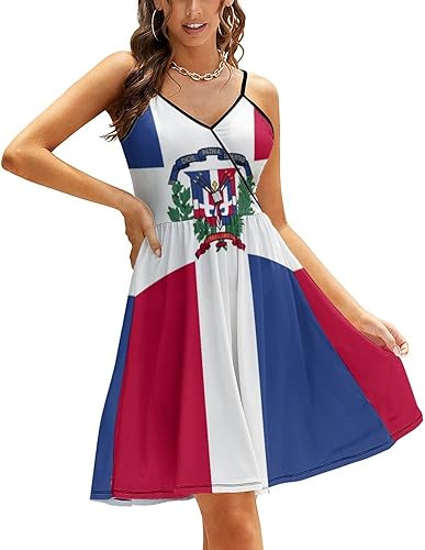 Vestido de mujer con bandera dominicana para mujer, top de verano, talla S