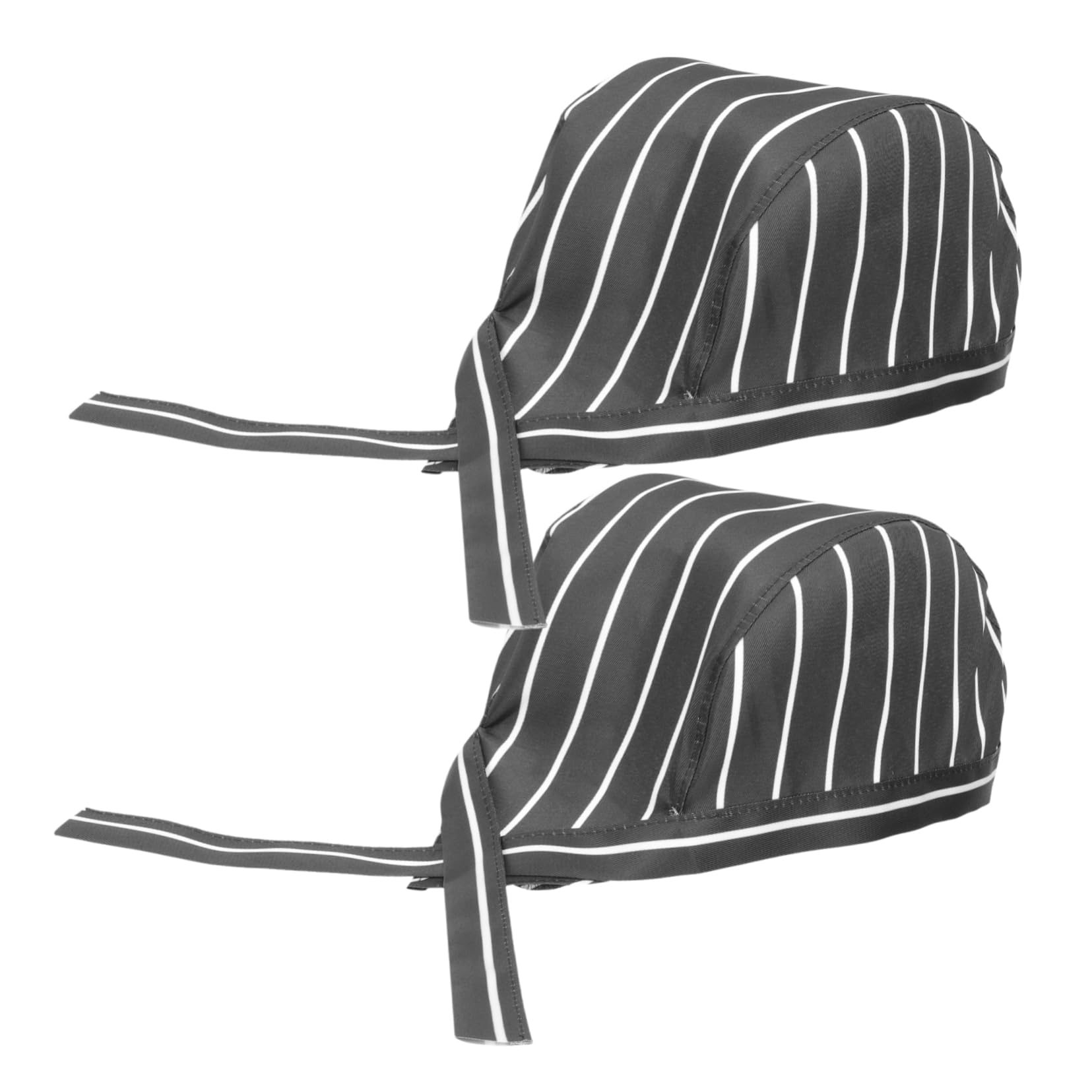 Beavorty 2Pcs Chef Hats for Restaurant Catering Durable Food Service Cooking Caps Unisex Kitchen Uniform Hat Striped Design