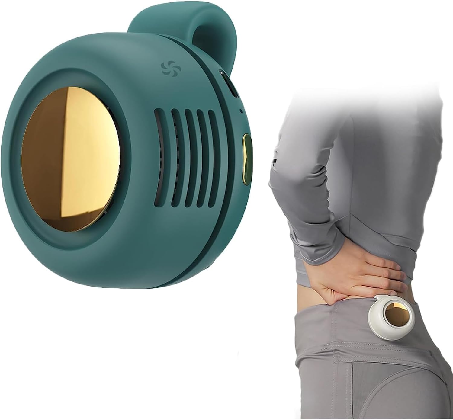 MYNCBD Instant Personal Cooling On-The-Go, Mini Waist Fan 3 Speeds Strong Airflow，360° Rotatable Small Personal Fan，Portable USB Rechargeable (B)