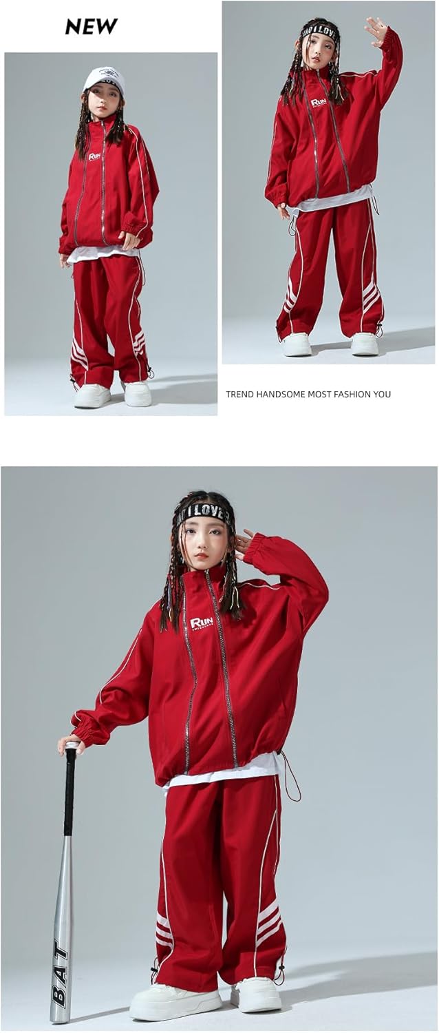 Meufam Kids Boys Girls 3-Piece Tracksuit Set, Stand Collar Windbreaker Jacket with Shorts & Pants Streetwear Outfit