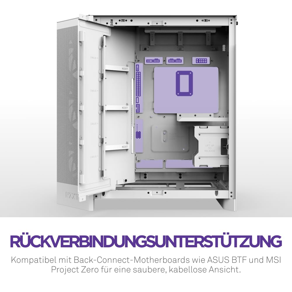 Nzxt H9 Flow RGB - Dual-Kammer ATX PC-Gehäuse - Weiß – Bild 8