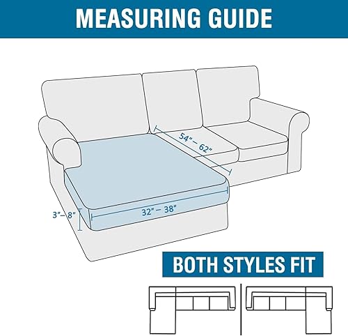Miniatura 3 de H.VERSAILTEX Fundas para Sofá Seccional 1 Pieza Funda para Chaise en Forma de L Cojín Separado Funda para Sofá para Sofá Seccional IzquierdoDerecho