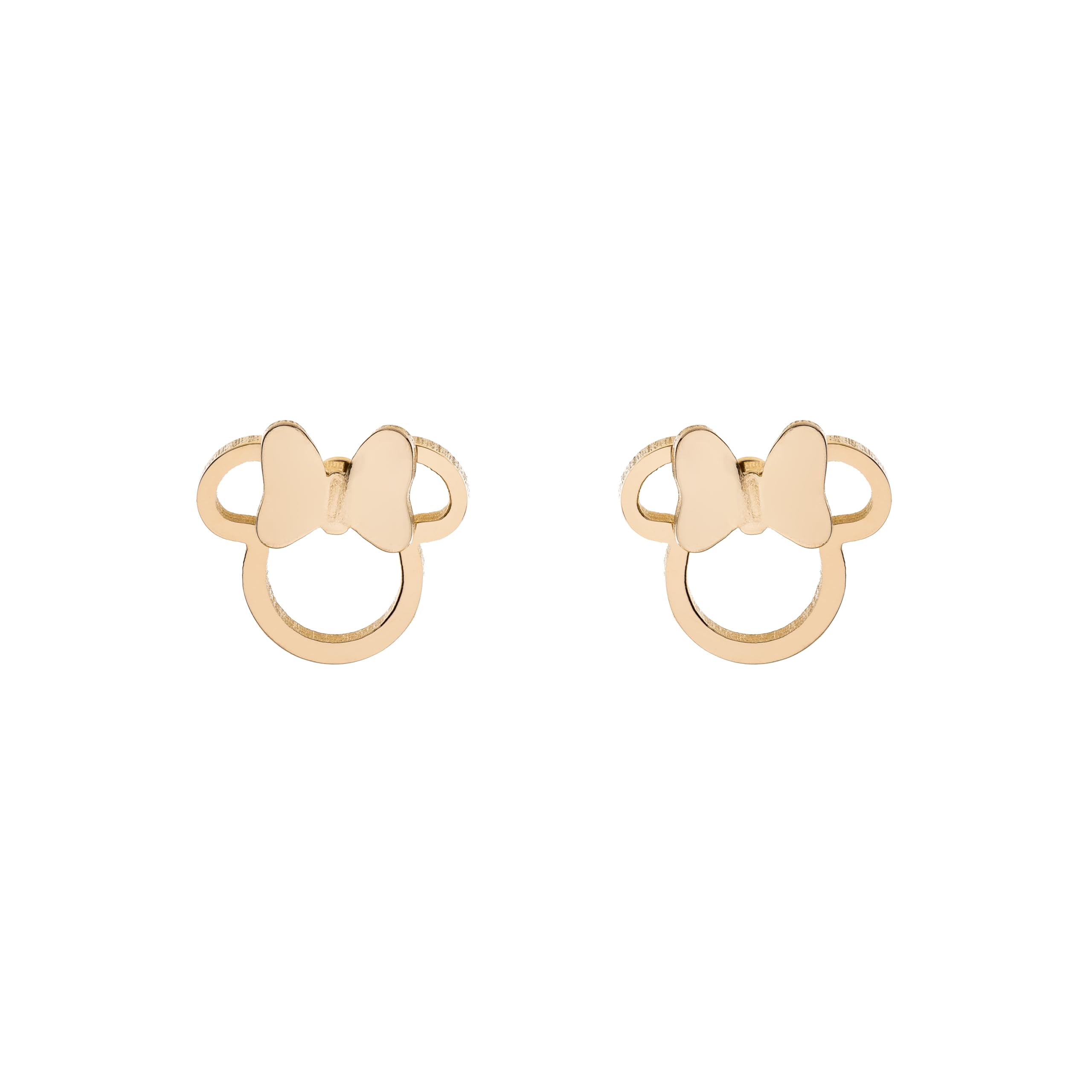 Disney Minnie Pendientes para niña de acero inoxidable, talla única, Joyas Disney