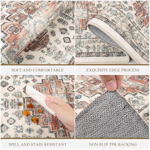 Pauwer Kitchen Mats for Floor 3 Piece Set Boho Non Slip Kitchen Rugs Washable Farmhouse Kitchen Floor Mats Thick Long Kitchen Throw Area Rug Carpet Runner for Hallway Entryway Laundry Bathroom, Ivory by Pauwer - Used condition - Image 4