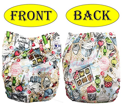 Image of Babymoon (SET of 3-1 Cloth Diaper with 2 5Layesr Bamboo Insert) Premium Adjustable Reusable Washable Cloth Diaper for Baby