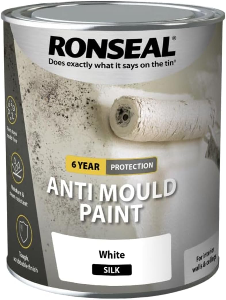 One Coat Damp Seal White Silk 750ml – 6 Year Protection – Damp Proof Paint & Mould Protection – Anti Mould Paint for Bathroom & Interior Walls – White Sealant to Cover Damp Stains