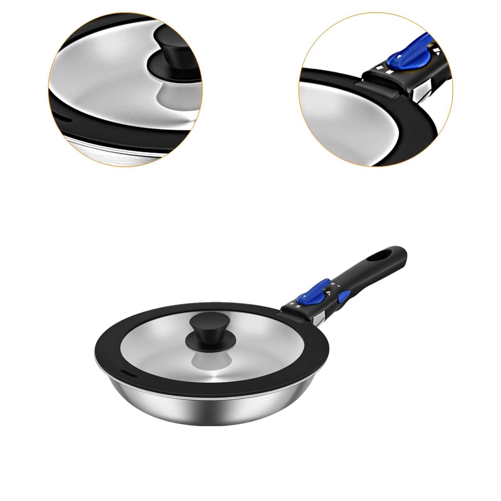 RNXRZANK Outdoor Cooking Set with Frying Pan and Pot for Camping BBQ, 26cm with Cover