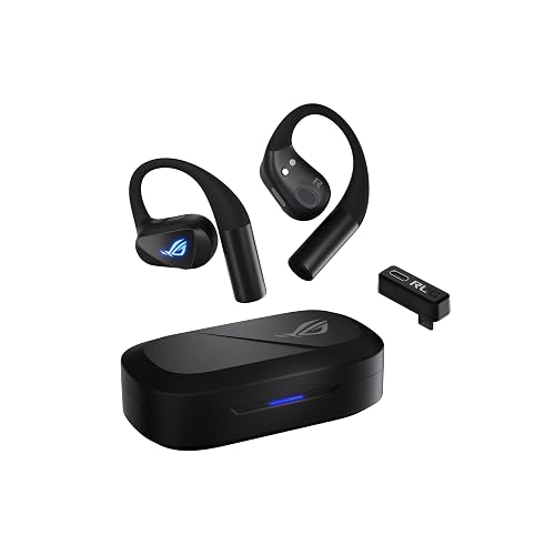 Asus - ASUS ROG Cetra Open Wireless - Écouteurs Gaming sans-Fil, Haut-parleurs avec revêtement DLC, Modes Audio personnalisés, Quatre micros à réduction de Bruit par IA, 16 Heures d'autonomie,