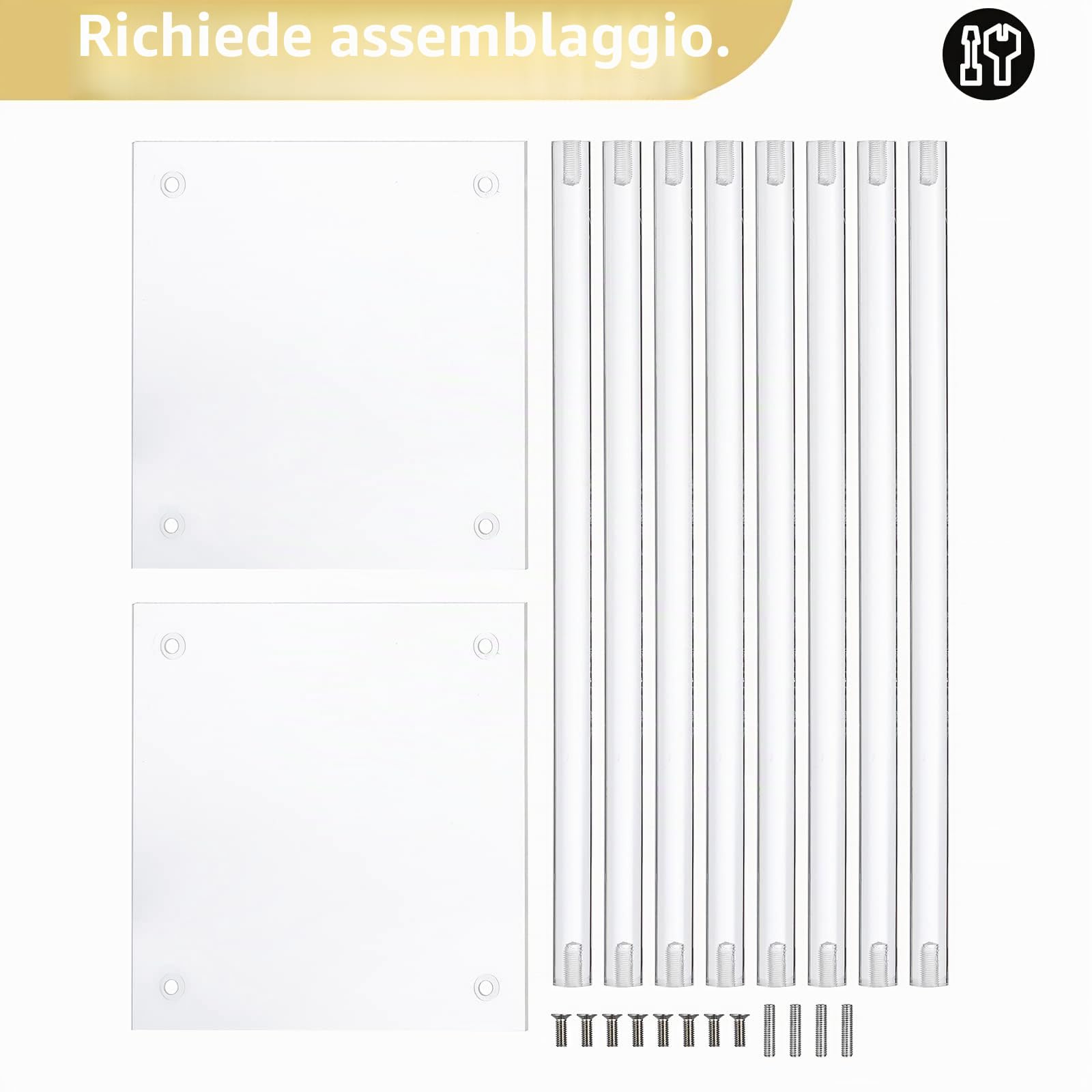Nuptio Centrotavola Matrimonio Vasi Acrilici - 2 Pezzi 60cm Altezza Vaso Fiori Fioriere Stand per Decorazioni Tavoli Festa Eleganti Decorazioni per Matrimoni Sfusi Tavolo Centrotavola Geometrici