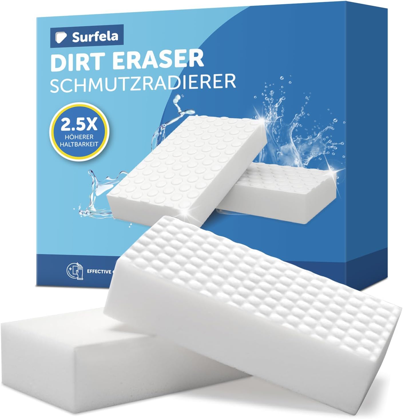6 Pieces Magic Eraser Sponge, 10×6×2cm Durable Magic Eraser, Magic Sponge removes all types of dirt, suitable for kitchen, bathroom, walls, shoes, window glass