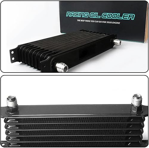 Miniatura 7 de PIT66 Universal AN-10AN - Enfriador de aceite de transmisión de motor compatible con aluminio de 15 filas de oro modelo japonés