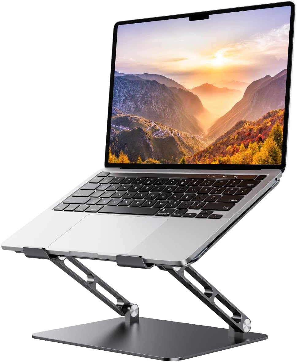 Orlian Laptop Stand Adjustable Aluminum Laptop Stand for Desk Ergonomic Computer Riser Sturdy Notebook Stand Laptop Riser for Laptops Tablets Within 10-17.3’’