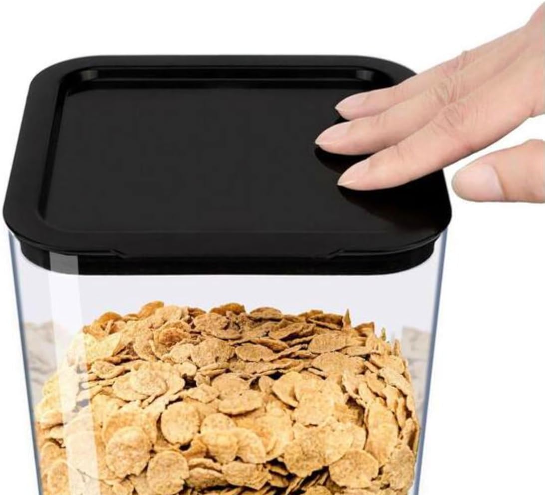 2-Piece 5L Black Kitchen Cereal Storage Containers TJ53524