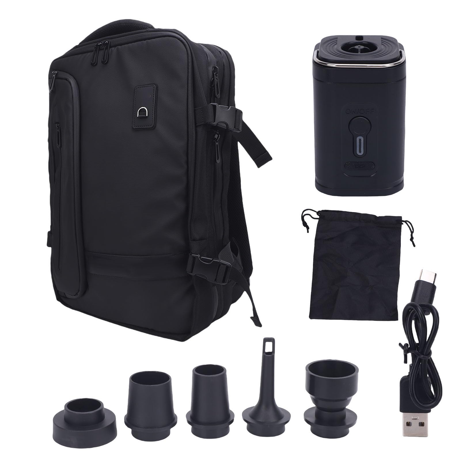 ViaGasaFamido Zaino Sottovuoto, Design a Compressione Espandibile con Porta USB, Zaino Viaggio a Compressione d'aria per Avventurieri e Viaggiatori d'affari