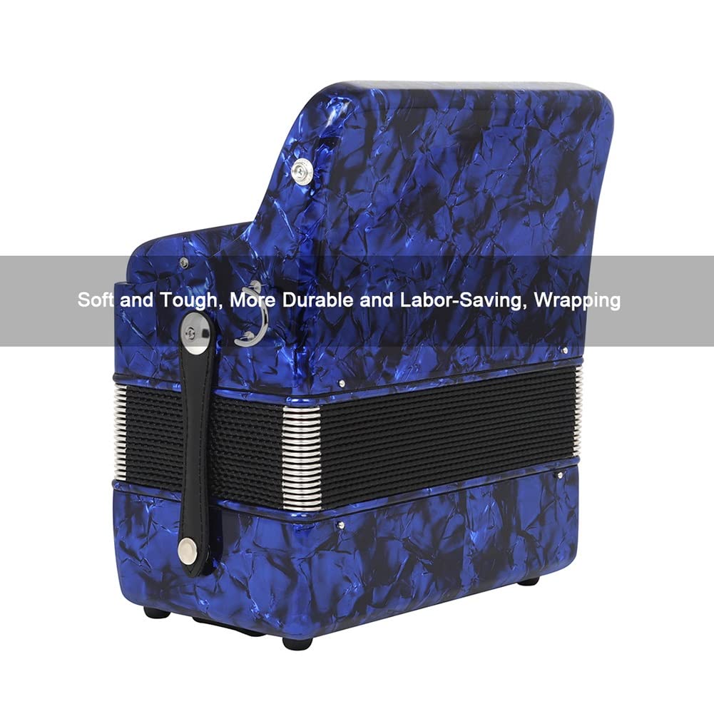 Professionelles Akkordeon, 22 Tasten, 8 Bässe, Klavierknopf-Akkordeon-Musikinstrument, Massivholz-Klavierakkordeon, für Anfänger, Schüler mit Aufbewahrungstasche (Color : Sky Blue)