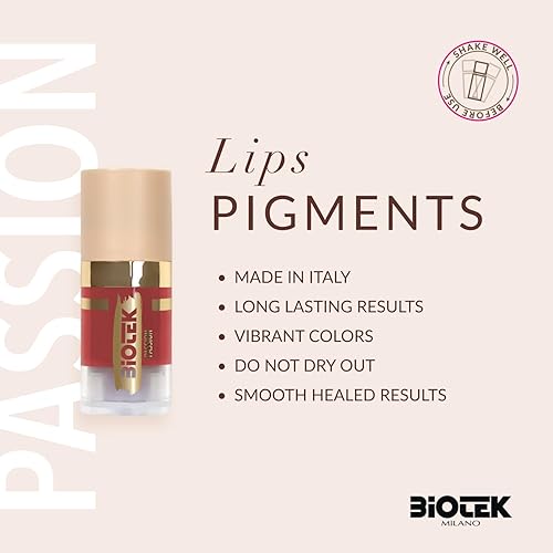 Miniatura 3 de Biotek Pigmento de labios para maquillaje permanente - Color rojo coral para labios - Hecho en Italia - Passion 0,24 fl.oz.