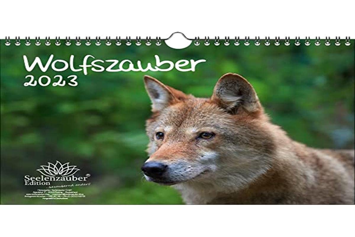 Wolfszauber KN2023-4W-0034-D-0 DIN A4 Calendar for 2023 Wolf and Wolves Soul Magic Multi-Coloured