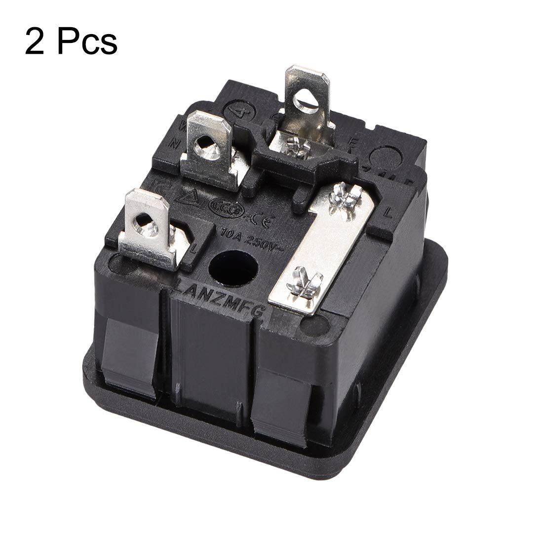 Iec Box Uxcell C14 Panel Mount Power Socket - 250VAC 10A 3-Pin IEC ...