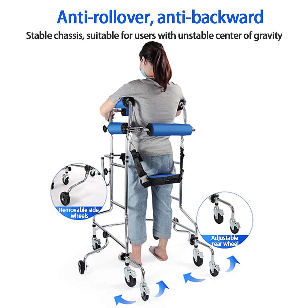 Walker Personas Mayores, Andador Plegable con Aluminio para Ancianos,Marco pie Rehabilitación Hemiplejía, Personas con Movilidad Reducida o rehabilitación. Ajuste preciso, 8 Ruedas