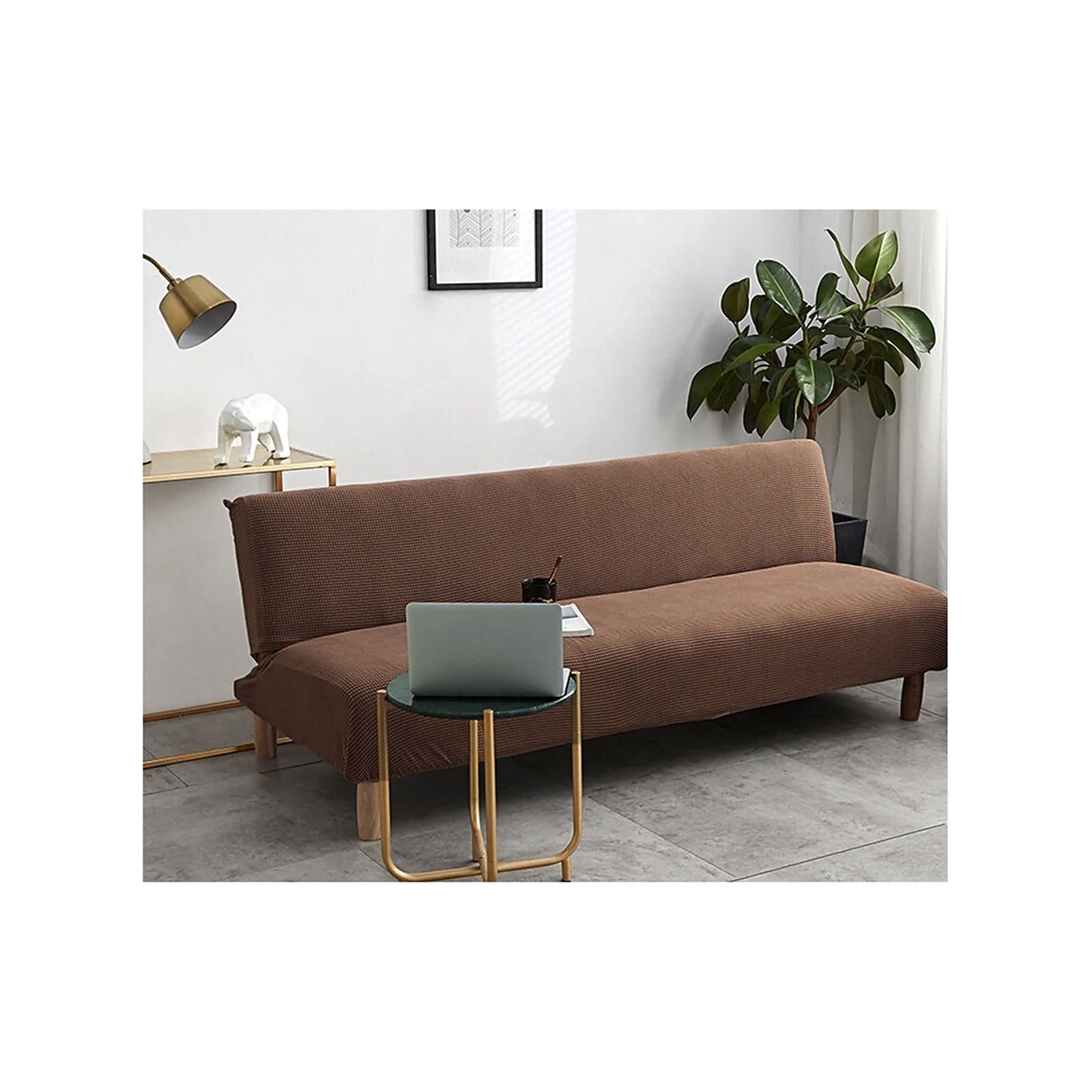 Protecteur de canapé grand format 190-210cm lavable et extensible marron