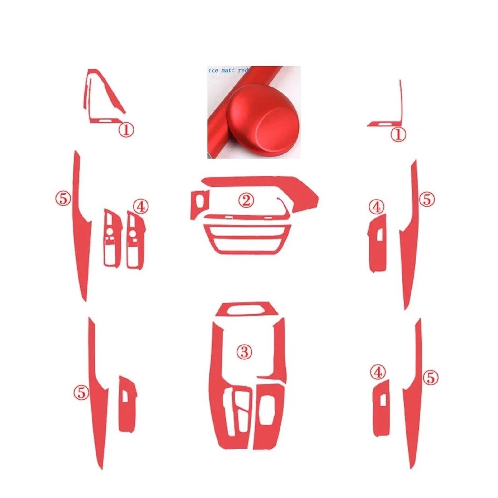 Innenausstattung Für Für X3 Für X4 G01 G02 2018-2020 Auto Styling Zubehör Innen Zentrale Steuerung Panel Tür Griff Carbon Faser Aufkleber Aufkleber(Ice matt red,Style b,RHD)