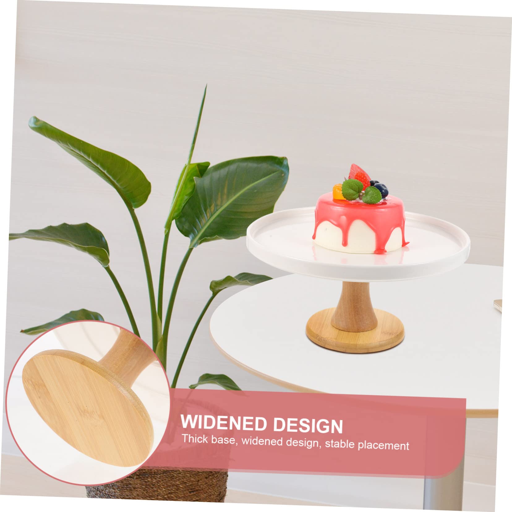 Expositor para Tartas Decorativo de Madera y Cerámica, Ligero