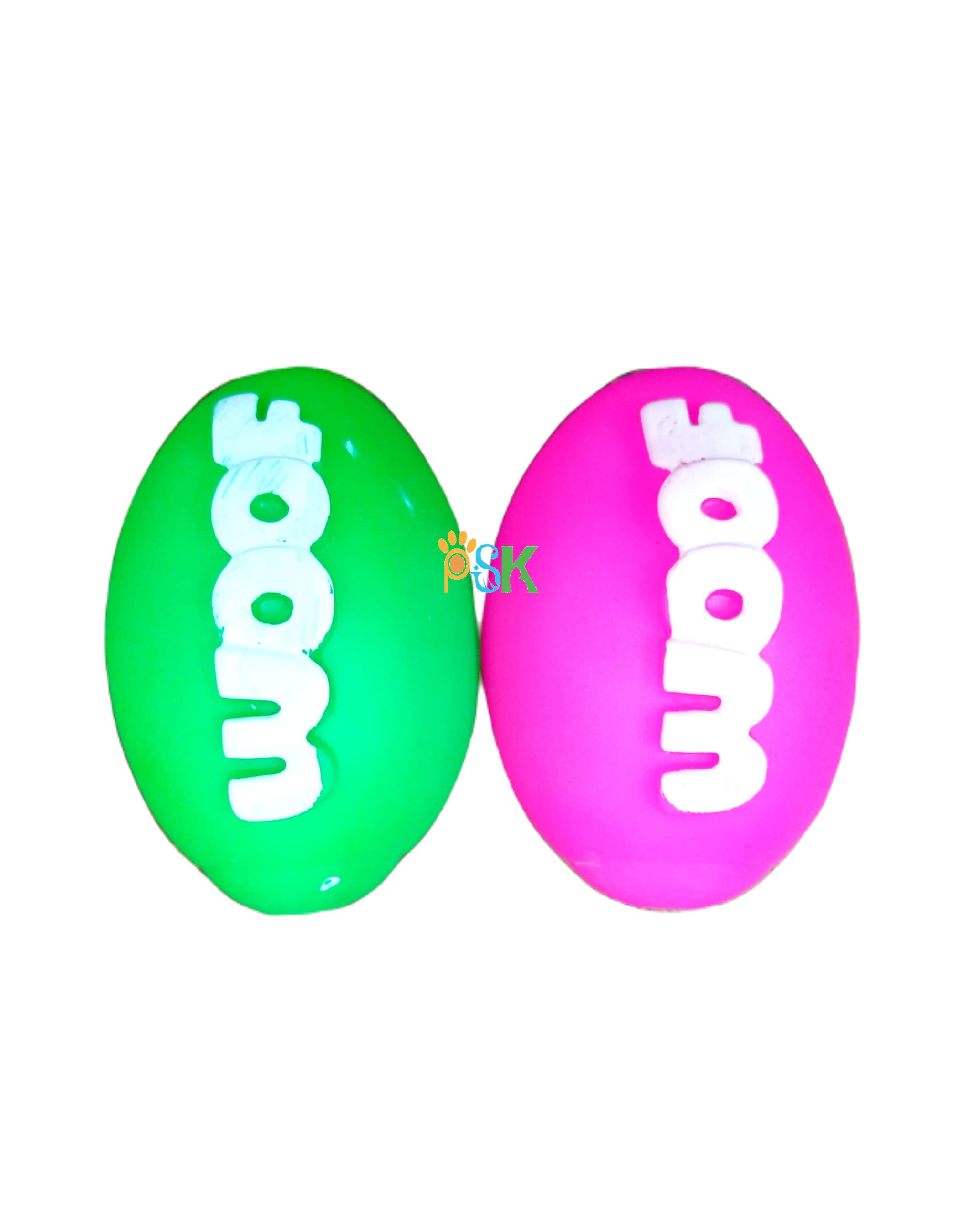 PSK PET MART Woof Print Dog Toy Rugby Ball Squeaky Medium Size, Pack of - 2 (Multi-Color) (B09V871S28) Amazon Price History, Amazon Price Tracker