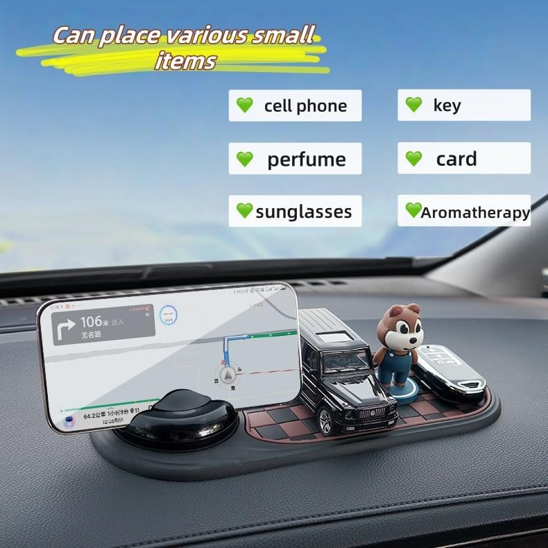 Miniatura 2 de Almohadilla antideslizante multifunción para tablero de automóvil, soporte de teléfono extragrande 4 en 1 con rotación de 360, alfombrilla de agarre