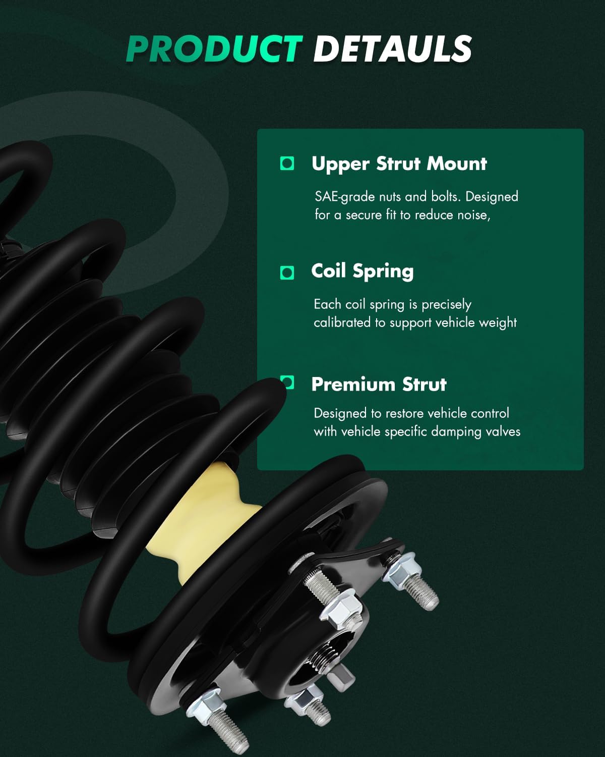 Scitoo Quick Install Ready Strut Assemblies fit 2001-2012 for Ford Escape,2001-2006 for Mazda Tribute,2008-2011 for Mazda Tribute,2005-2011 for Mercury Mariner (Front Pair)