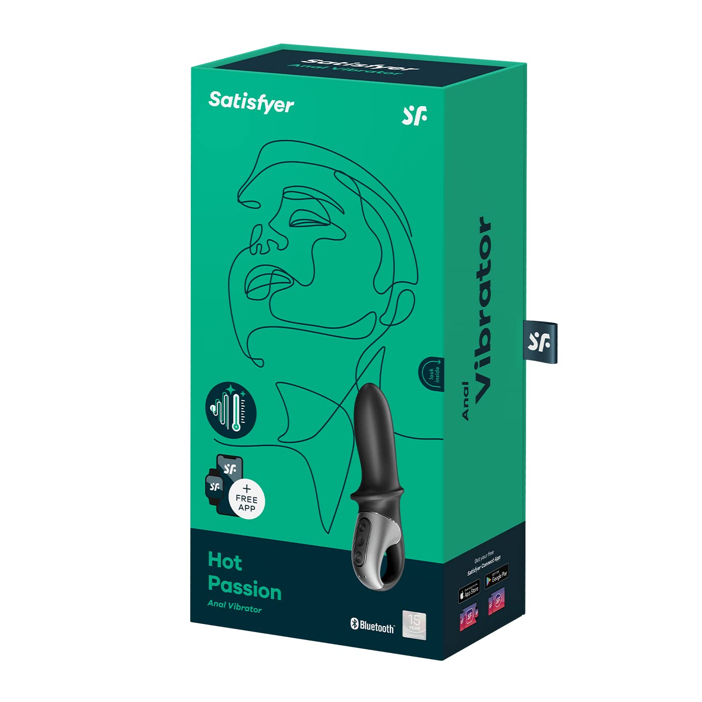 Satisfyer Hot Passion Connect App Vibratore Anale | Giocattolo Sessuale con Funzione di Calore per la Stimolazione | Sex Toy Anal Unisex | Butt Plug Anale per Uomini e Donne