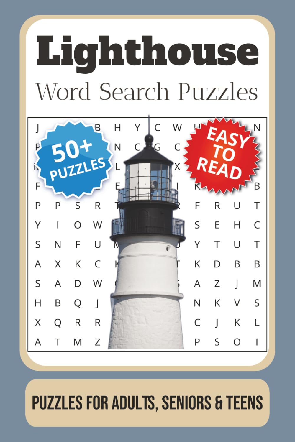 Lighthouse Word Search Puzzle Book: Word Searches with Easy to Read Print about Lighthouses, Coastlines, Oceans, and More | 6x9 inches, 110 pages | ... … Gift for Vacations, Holidays and Free Times