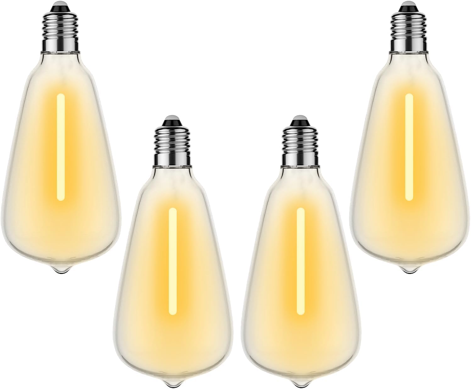 GLUROO 4Pack LED E12 Edison Screw Globe ST38 Bulbs,1W Warm White Replacement ...