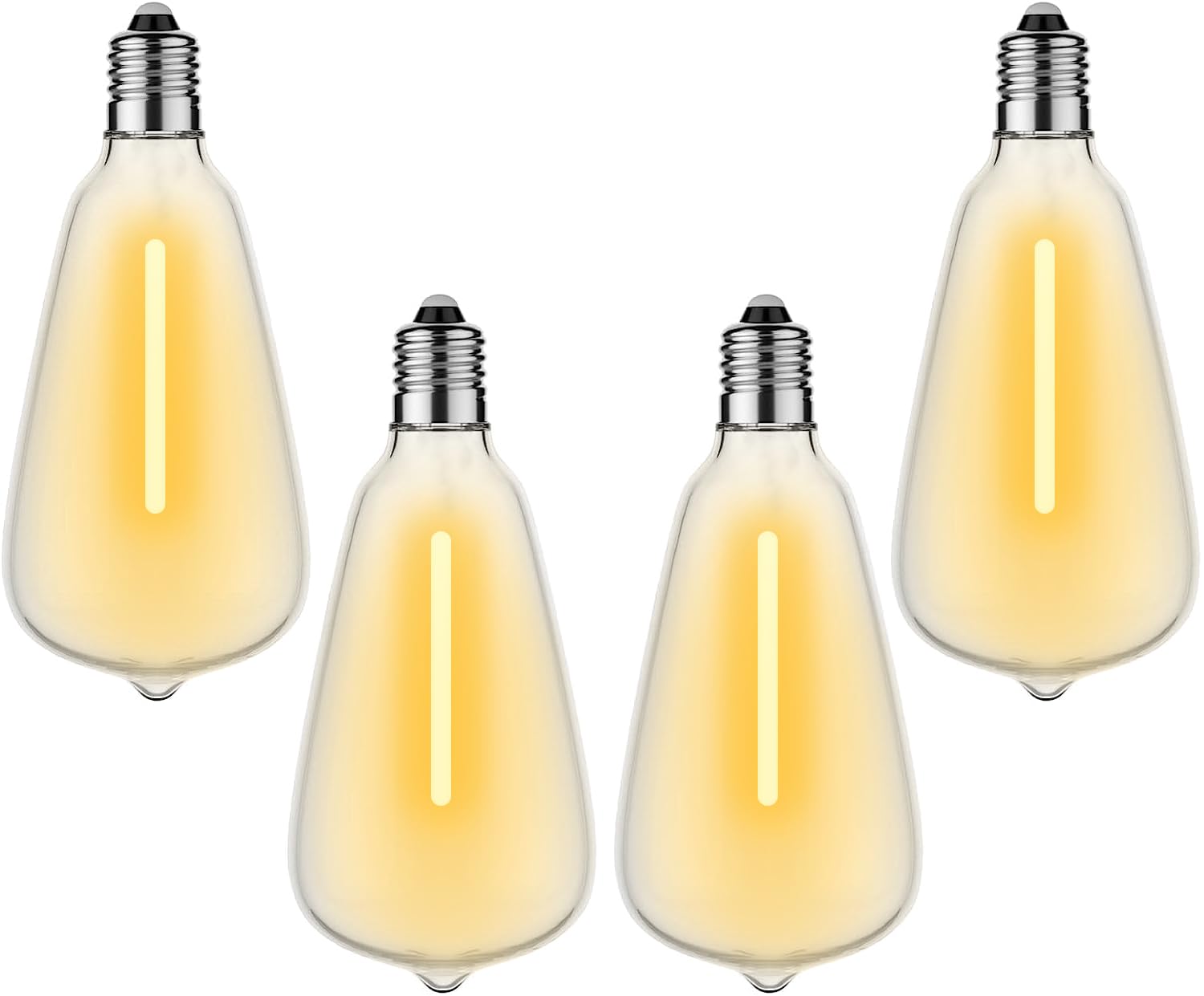 GLUROO 4Pack LED E12 Edison Screw Globe ST38 Bulbs, Warm White Replacement Bulb for ST38 Outdoor String Lights,2200K AC230V Shatterproof Waterproof Bulbs for Indoor Outdoor Decoration